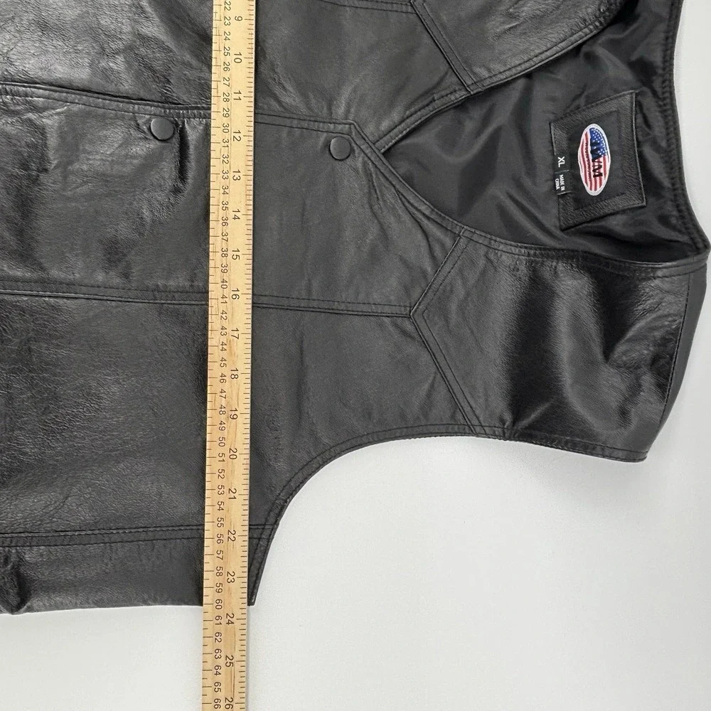 U.S. Air‎ Force Leather Vest Embroidered Size XL Black Biker NEW NWT